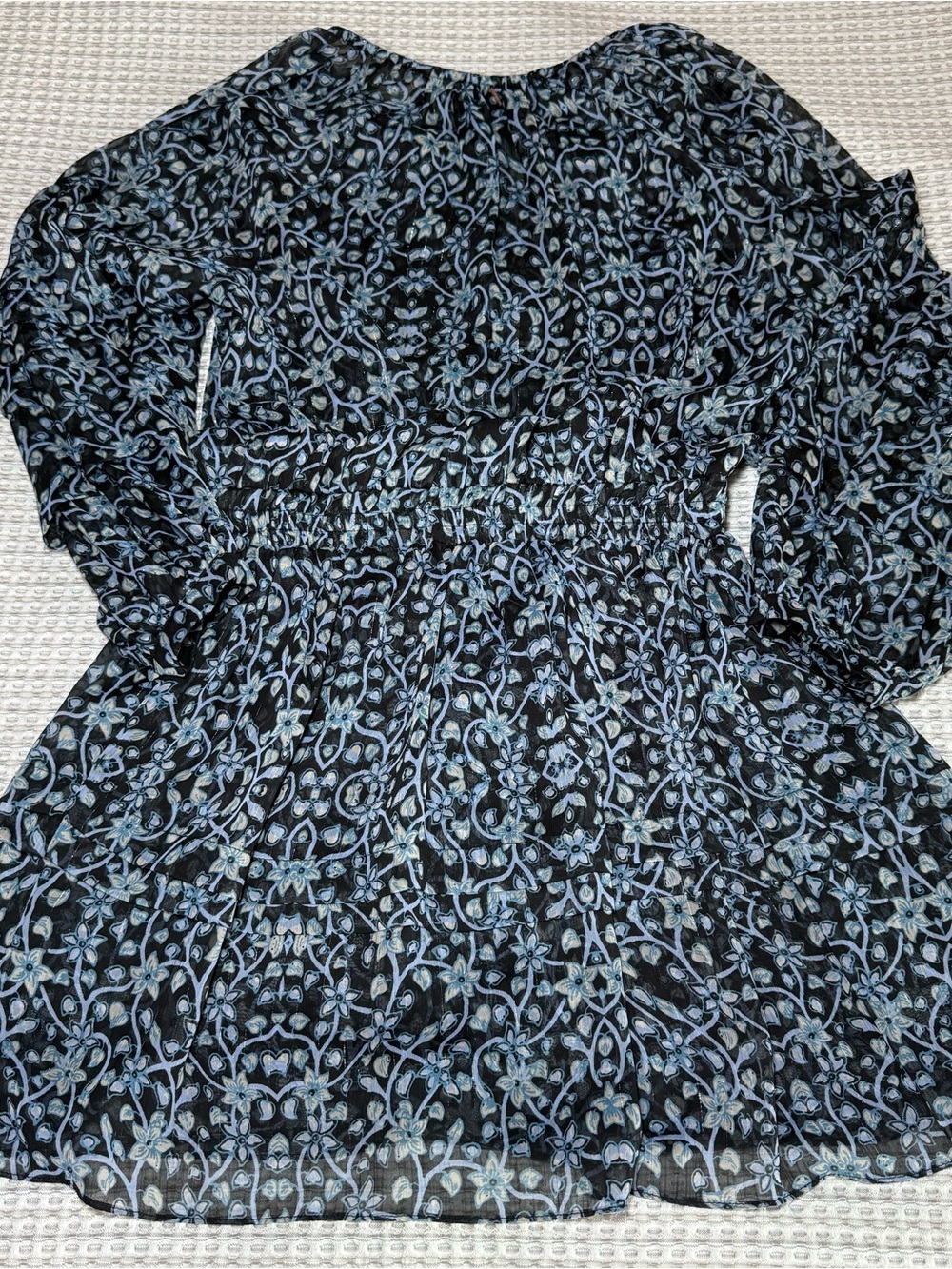 Misa Los Angeles Karlisa Floral Black And Blue Dress Size Small V Neck Flowy - Picture 8 of 8